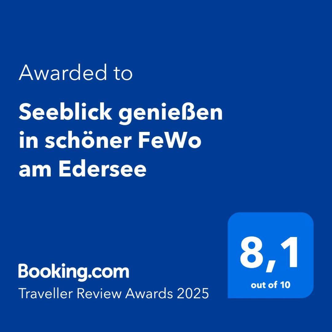 Seeblick Geniessen In Schoener Fewo Am Edersee Scheid  Exterior foto